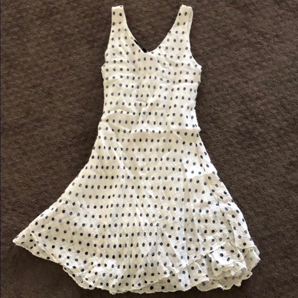 Polka dot summer dress (navy polka dots)